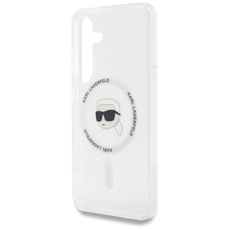 Karl Lagerfeld Button Karl Head Printed Logo MagSafe - Case for Samsung Galaxy S25 (White)