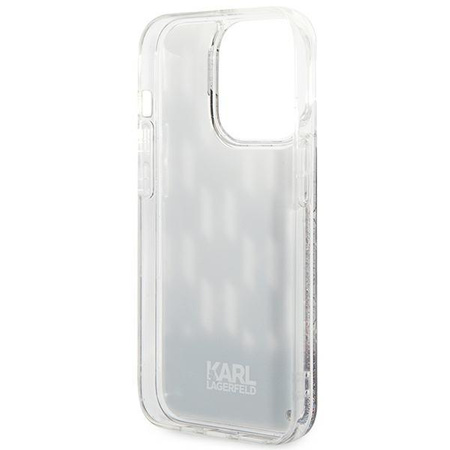 Karl Lagerfeld Monogram Liquid Glitter - Hülle für iPhone 14 Pro Max (Schwarz)