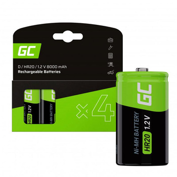 Green Cell - dobíjecí baterie 4x D R20 HR20 Ni-MH 1,2V 8000 mAh
