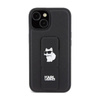 Karl Lagerfeld Gripstand Saffiano Choupette Pins - pouzdro pro iPhone 15 (černé)