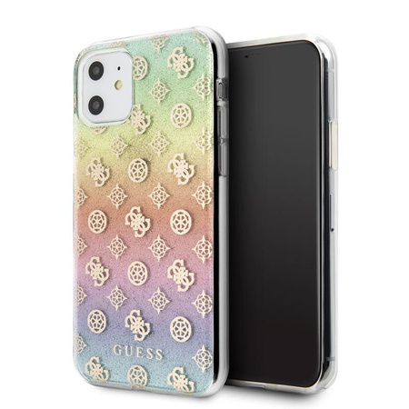 Guess 4G Peony Iridescent - Coque iPhone 11 (arc-en-ciel)