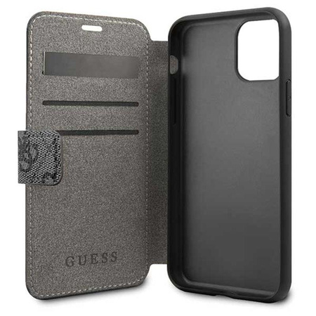 Collection Guess Booktype 4G Charms - Étui pour iPhone 11 avec fentes pour cartes (noir)