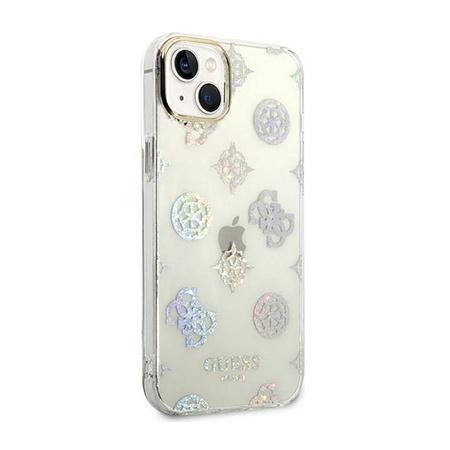 Guess Peony Glitter Case - pouzdro pro iPhone 14 (průhledné)