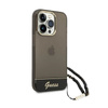 Guess Translucent Pearl Strap - Hülle für iPhone 14 Pro (Schwarz)