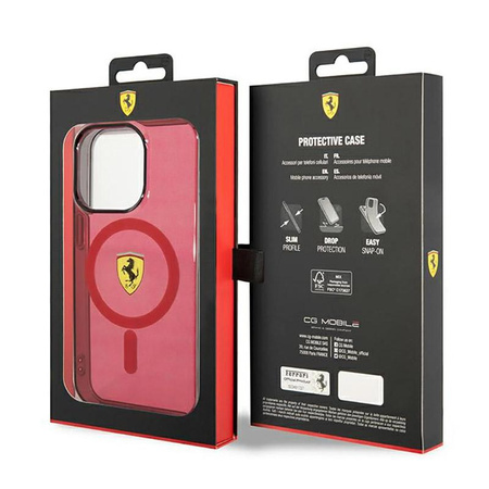 Ferrari Translucent MagSafe - pouzdro pro iPhone 14 Pro Max (červené)