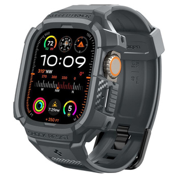 Spigen Rugged Armor Pro - Bracelet avec étui pour Apple Watch Ultra 49 mm (Gris foncé)