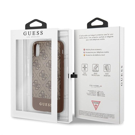 Guess 4G Bottom Stripe Collection - iPhone Xs / X Case (brown)