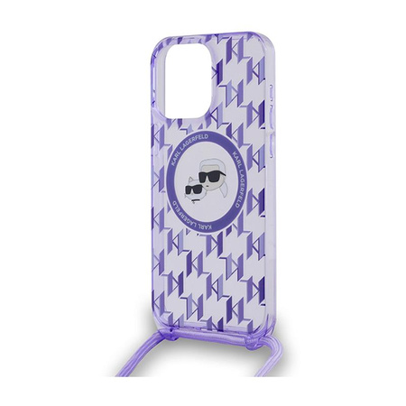 Karl Lagerfeld IML Crossbody Monogramm Karl & Choupette Head MagSafe - iPhone 15 Pro Tasche (lila)