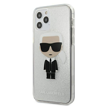 Karl Lagerfeld Iconik Glitter - iPhone 12 Pro Max Tasche (silber)