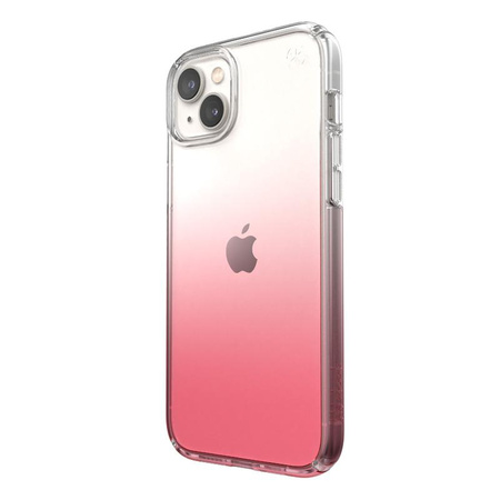 Speck Presidio Perfect-Clear + Ombre - Coque pour iPhone 15 Plus / 14 Plus avec revêtement MICROBAN (Clear / Vintage Rose Fade)