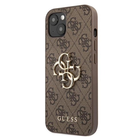 Guess 4G Big Metal Logo - pouzdro pro iPhone 13 (hnědé)