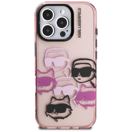 Karl Lagerfeld IML Multi K&C Head Pattern - Case for iPhone 16 Pro Max (pink)