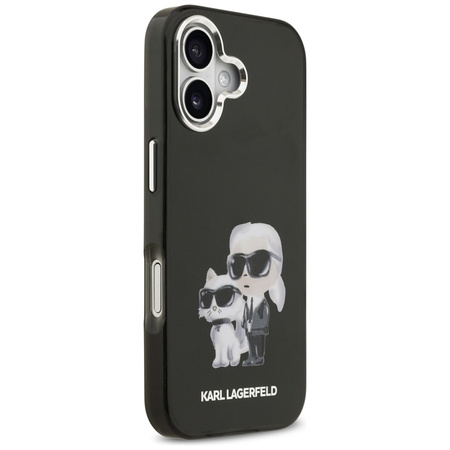 Karl Lagerfeld IML Aquarelle Karl & Choupette & Logo MagSafe - iPhone 17 tok (fekete)