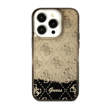 Guess Liquid Glitter Transculent 4G - iPhone 14 Pro tok (fekete)