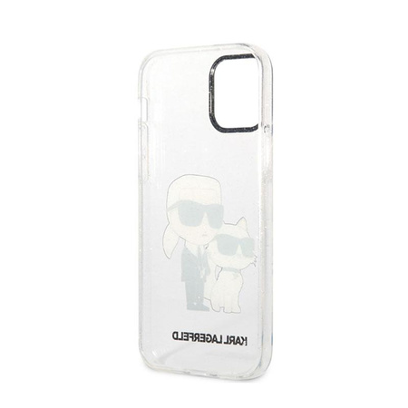 Karl Lagerfeld IML Glitter NFT Karl & Choupette - Coque iPhone 12 / iPhone 12 Pro (Transparente)