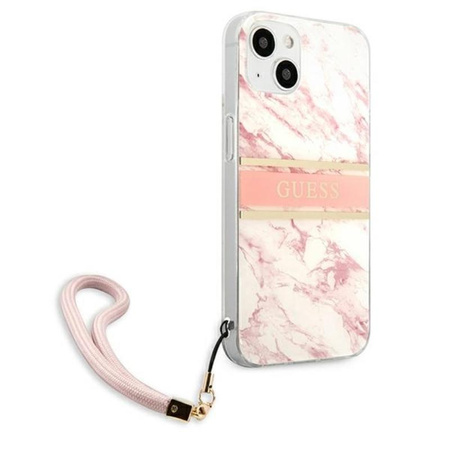 Guess Marble Strap - iPhone 13 tok (rózsaszín)