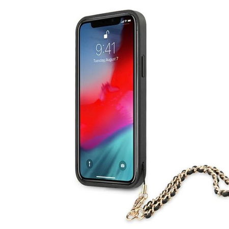 Guess Saffiano Chain - iPhone 12 / iPhone 12 Pro Tasche (schwarz)