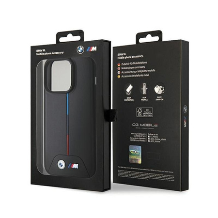 BMW Quilted Tricolor MagSafe - pouzdro pro iPhone 15 Pro (černé)