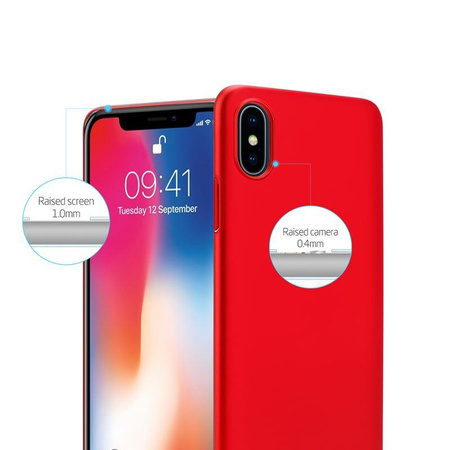 Crong Smooth Skin - pouzdro pro iPhone Xs / X (červené)