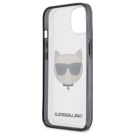 Karl Lagerfeld Choupette Head - iPhone 13 mini Tasche (Klar / Schwarzer Rahmen)