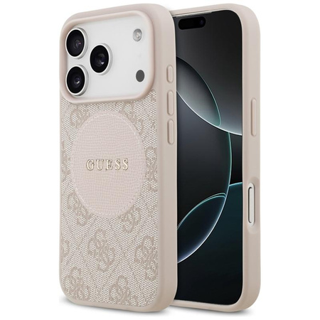 ETUI DO IPHONE 17 PRO do MAGSAFE GUESS ORYGINALNE RÓŻOWE SKÓRZANE MODNE