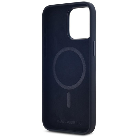 Karl Lagerfeld Silicone Shadow Metal Initial MagSafe - Etui do iPhone 15 Pro (czarny)