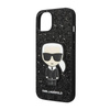 Karl Lagerfeld Glitter Flakes Ikonik - pouzdro pro iPhone 14 (černé)