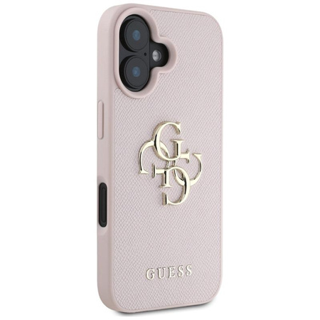 Guess Grained Big 4G Logo Small Classic Logo - Hülle für iPhone 16 (rosa)