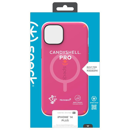 Speck CandyShell Pro + MagSafe - Etui iPhone 14 Plus z powłoką MICROBAN (Digital Pink / Energy Red)