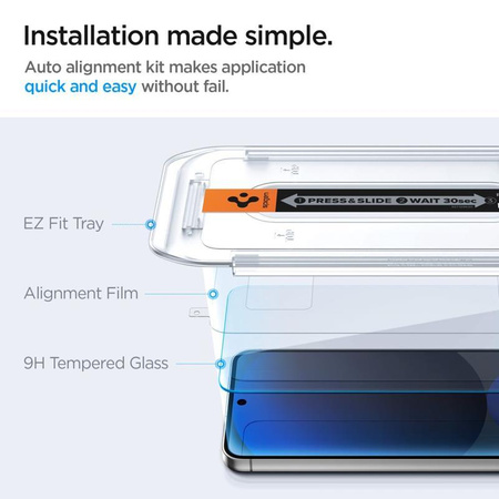 Spigen GLAS.TR EZ FIT 2-Pack - Verre trempé pour Samsung Galaxy A56 5G / S24 FE (2 pièces)