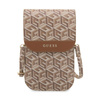 Guess GCube Stripe Phone Bag - Táska okostelefon rekesszel (barna)