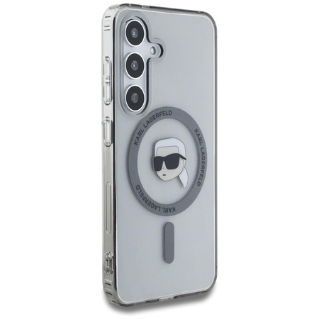 Karl Lagerfeld Taste Karl Kopf gedruckt Logo MagSafe - Samsung Galaxy S25 Fall (schwarz)