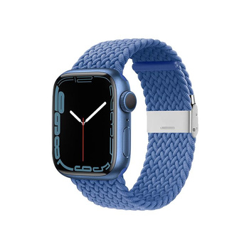 Crong Wave Band – Pletený řemínek pro Apple Watch 38/40/41/42 mm (modrý)