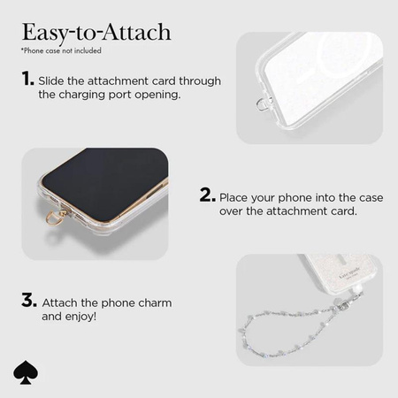 Kate Spade New York Universal Telefon Charm Wristlet - Universal Telefon Lanyard (Dazzle Kette Silber)