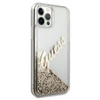 Guess Glitter Vintage Script - Etui iPhone 12 / iPhone 12 Pro (złoty)