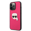 Karl Lagerfeld PU Leather Karl's Head Metal - Coque iPhone 13 Pro (rose)