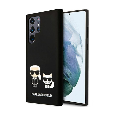 Karl Lagerfeld Slilicone Karl & Choupette - Samsung Galaxy S22 Ultra Tasche (schwarz)