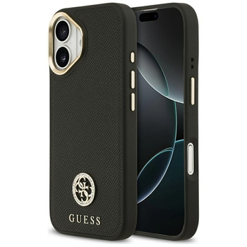 Guess Grained Strass Logo MagSafe - Hülle iPhone 17 (schwarz)