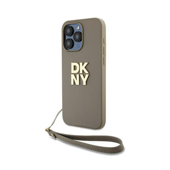 DKNY Wrist Strap Stock Logo - Pouzdro pro iPhone 15 Pro (Béžová)