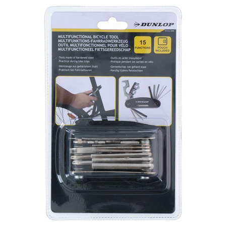 Dunlop - Narzędzie wielofunkcyjne do naprawy roweru (15 funkcji)