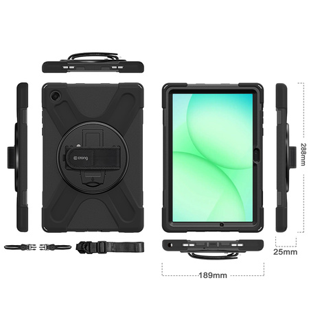 Crong Defender Plus - Custodia blindata per Samsung Galaxy Tab A11+ 10.9" (nero)