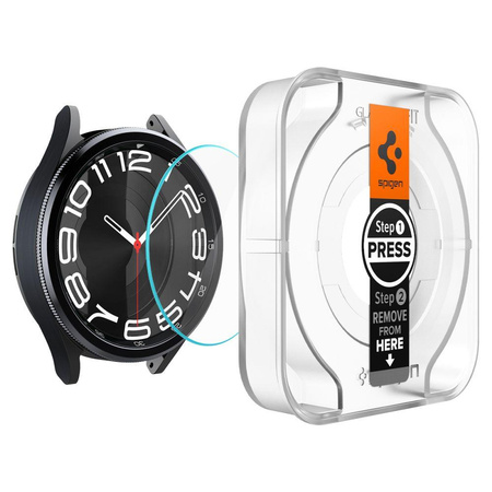 Spigen GLAS.TR EZ FIT 2er-Pack - gehärtetes Glas für Samsung Galaxy Watch 6 Classic 43 mm (2 Stück)