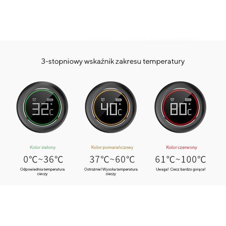 PURO Smart Bottle - Termo láhev 500ml INOX s chytrým LED uzávěrem (černá)