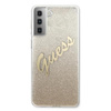 Guess Glitter Gradient Script - pouzdro pro Samsung Galaxy S21 (zlaté)