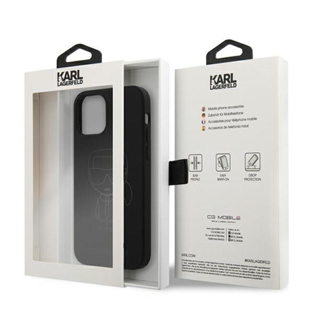 Karl Lagerfeld szilikon Ikonik Outline - iPhone 12 / iPhone 12 Pro tok (fekete)