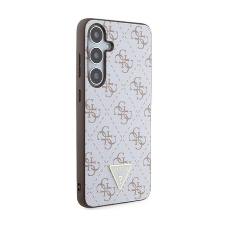 Guess 4G Triangle Metal Logo - pouzdro pro Samsung Galaxy S24+ (bílé)