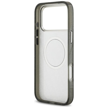 Karl Lagerfeld IML Glitter Karl & Choupette Heads Logo MagSafe - Case for iPhone 17 Pro Max (black)