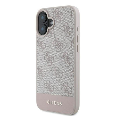 Guess 4G Bottom Stripe – Pouzdro pro iPhone 16 Plus (růžové)