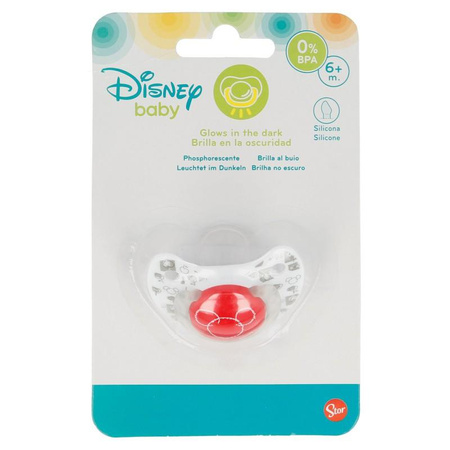 Mickey Mouse - Anatomicky tvarovaná silikonová figurína 6 m+ (svítící ve tmě) (červená)