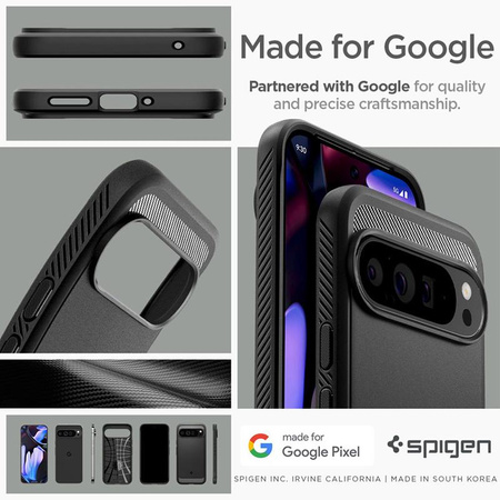 Spigen Rugged Armor - tok Google Pixel 9 Pro XL készülékhez (matt fekete)